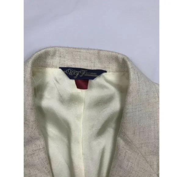 WFF by Farah Mens Ivory Linen Texture Blazer - Picture 5 of 8